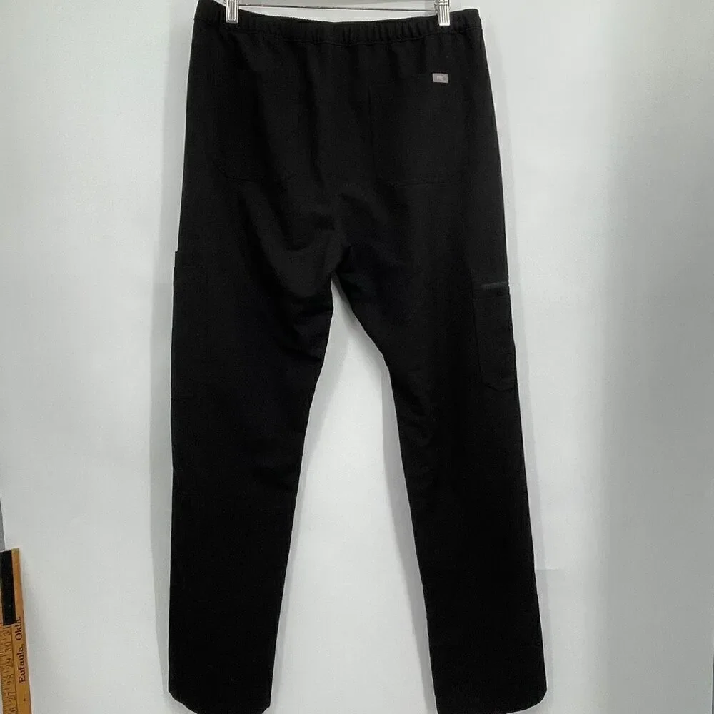 Figs Black Technical Collection Slim Cairo Cargo Scrub Pants Size Large